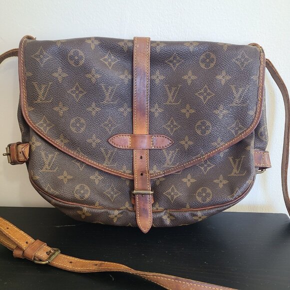 Louis Vuitton Saumur Shoulder Bag Brown Monogram Messenger Purse Authentic - Picture 1 of 16